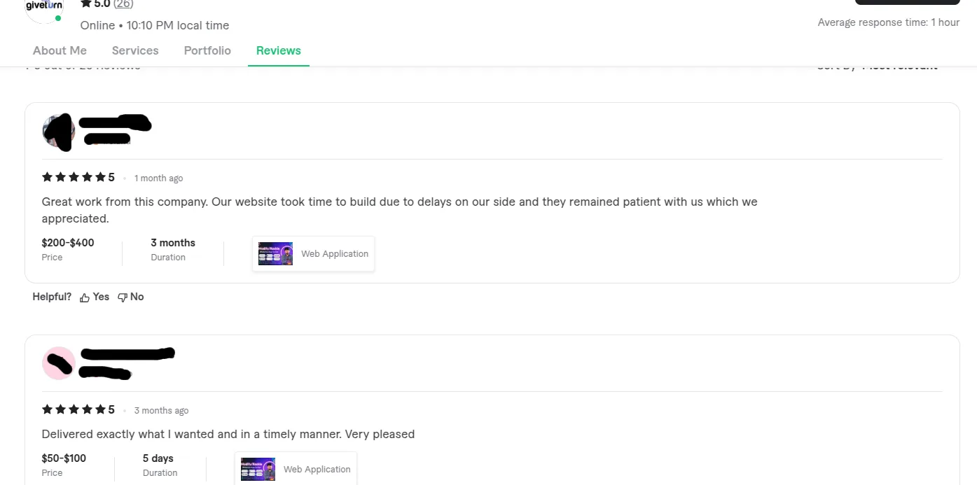 fiverr review for giveturn