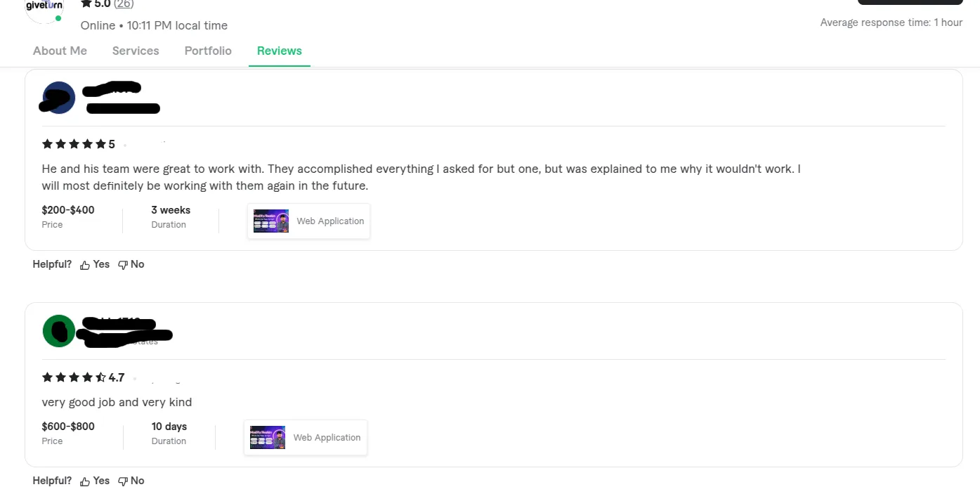 fiverr review for giveturn
