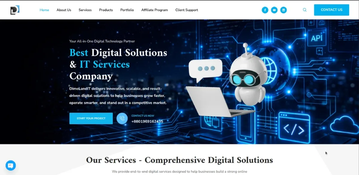 DimeLandIT website preview