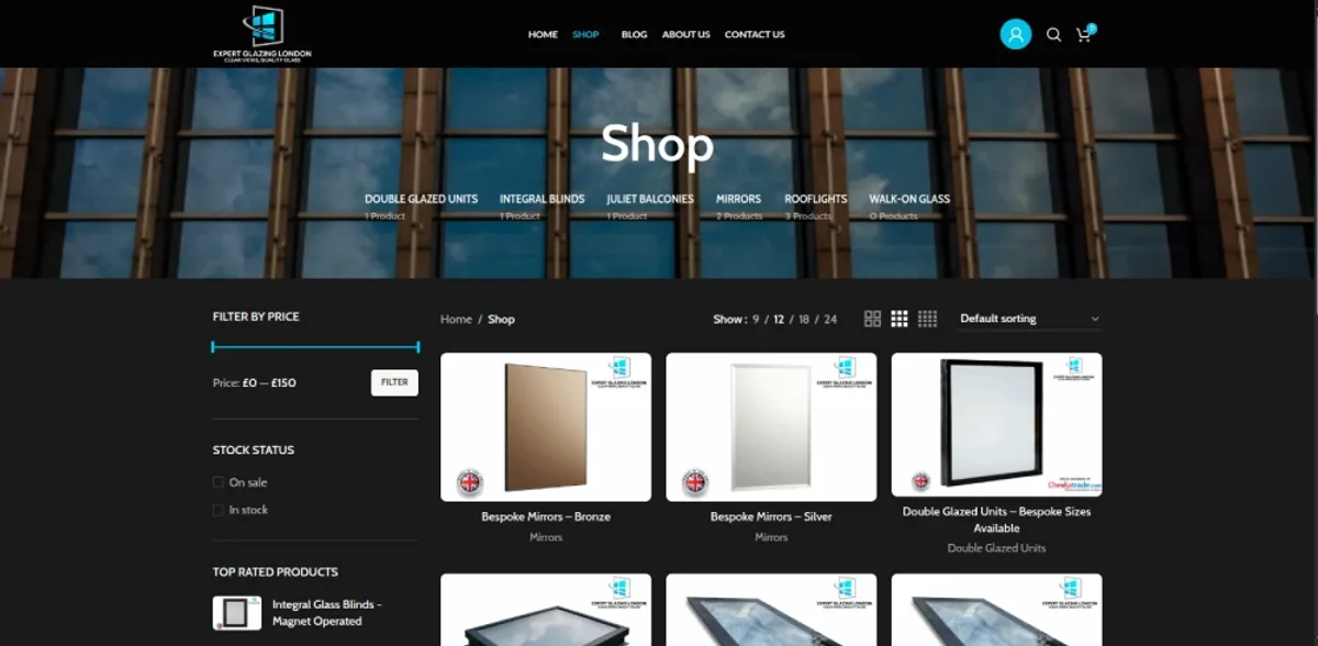 Expert Glazing London website preview
