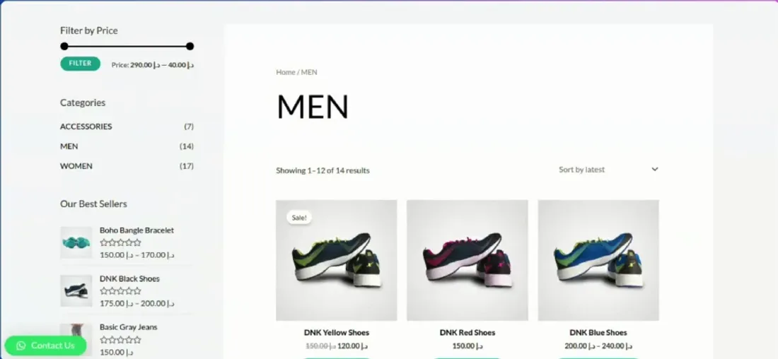 Array UAE website — men's category product grid