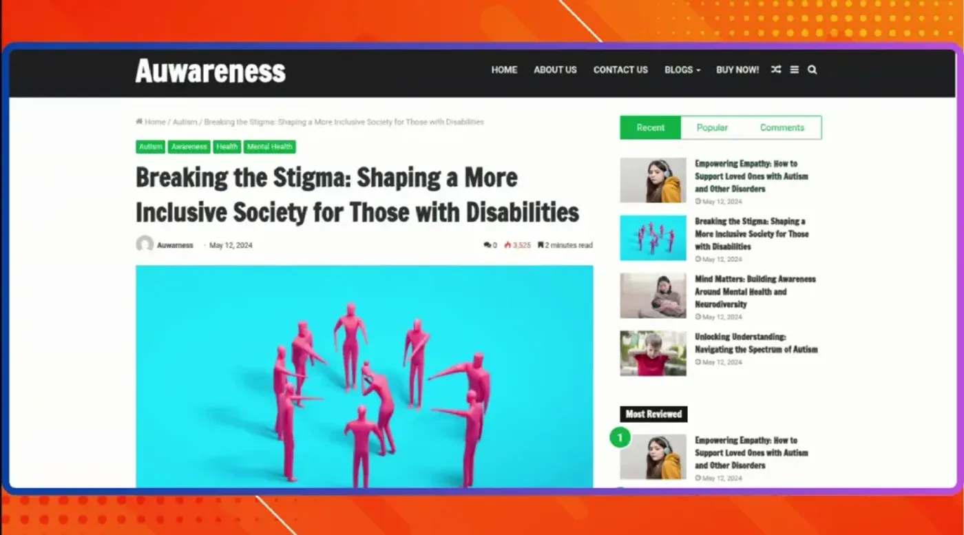 Auwareness website — "Breaking the Stigma" blog article