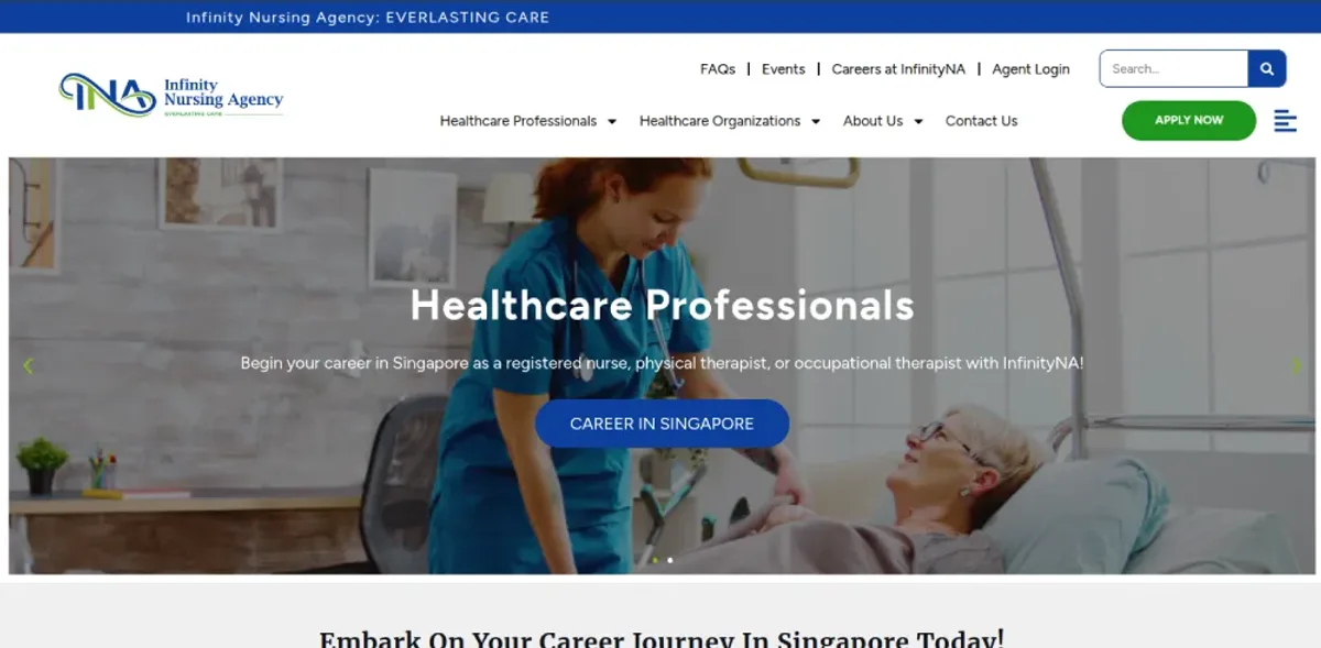 Infinity Nursing Agency website preview